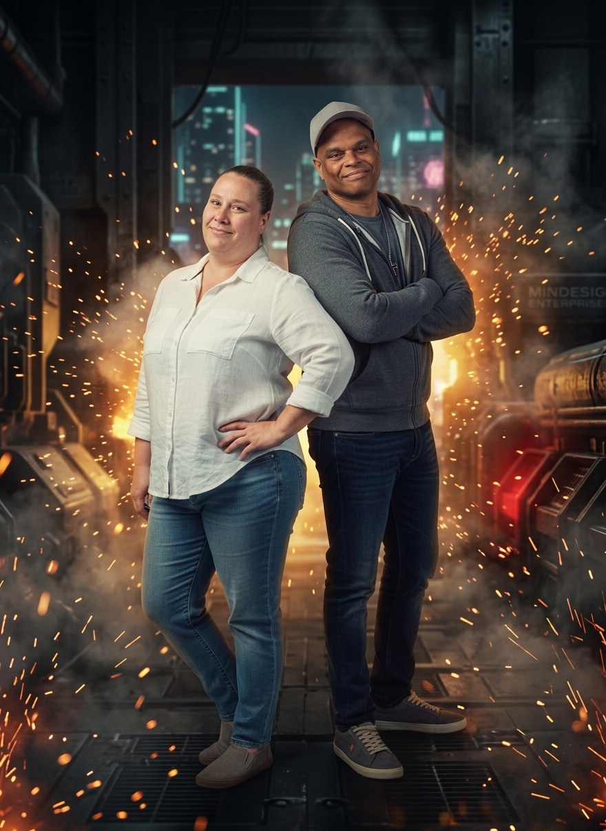 JF KEEPIN IT REAL and LOVE BUG — co-hosts of THE AMPED UP LIFE